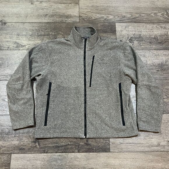 Vintage Arc’teryx Wool Midlayer Full Zip Jacket Grey - Men’s Size Large - Picture 2 of 8
